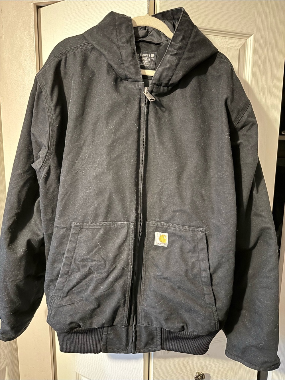 Carhartt Black Hooded Work Puffer Jacket